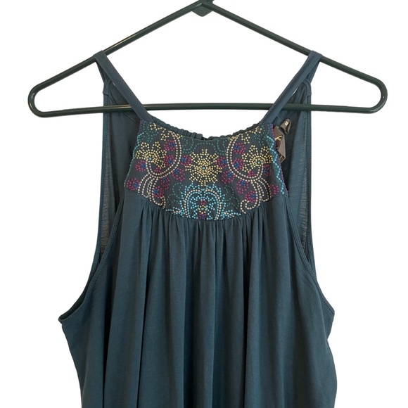 One September Anthropologie Embroidered Tie Back Tank Women's Medium - Picture 2 of 7